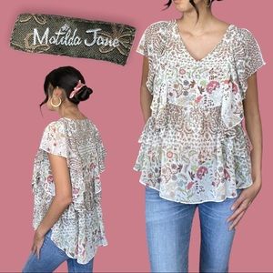 Matilda Jane Fly By Boho Floral Top Size Small